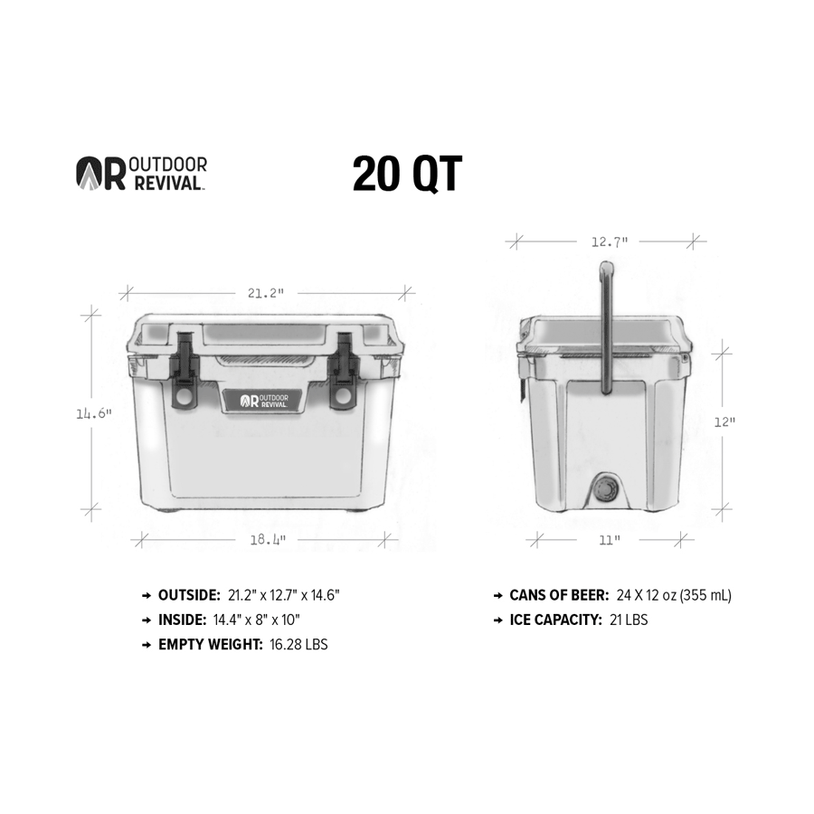 Outdoor Revival Hard Cooler - White - 20 qt